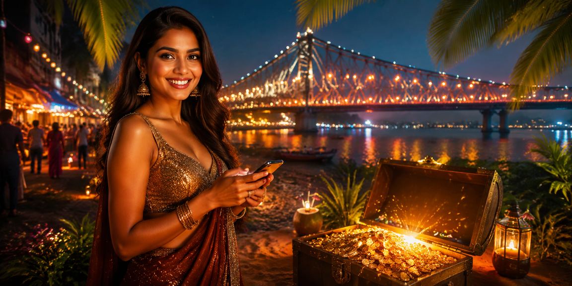 A peaceful evening by Howrah Bridge with mobile casino users